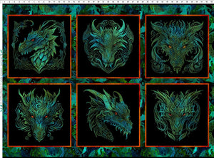 Dragons - Emerald Reign by Jason Yenter for In The Beginning Fabrics - Small Panel
