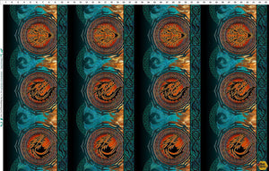 Dragons - Emerald Reign by Jason Yenter for In The Beginning Fabrics - Border Print Background Black