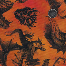 Charger l&#39;image dans la galerie, Dragons - Emerald Reign par Jason Yenter pour In The Beginning Fabrics - Background Orange Dragon Etching
