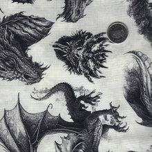 Charger l&#39;image dans la galerie, Dragons - Emerald Reign par Jason Yenter pour In The Beginning Fabrics - Background Cream Dragon Etching
