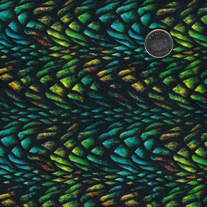 Dragons - Emerald Reign by Jason Yenter for In The Beginning Fabrics - Background Black Dragon Scales