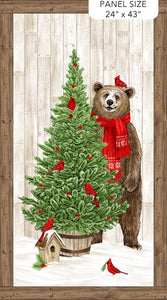 Beary Merry Christmas par Deborah Edwards pour Northcott - Background White Panel