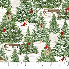 Load image into Gallery viewer, Beary Merry Christmas by Deborah Edwards for Northcott - Background White Forest
