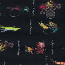 Load image into Gallery viewer, Daily Catch by Tracy Moad for RJR Fabrics - Background Black Will&#39;s Lures
