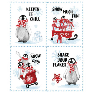 Penguin Party by Pam Vale for Camelot Fabrics - Background White Panel