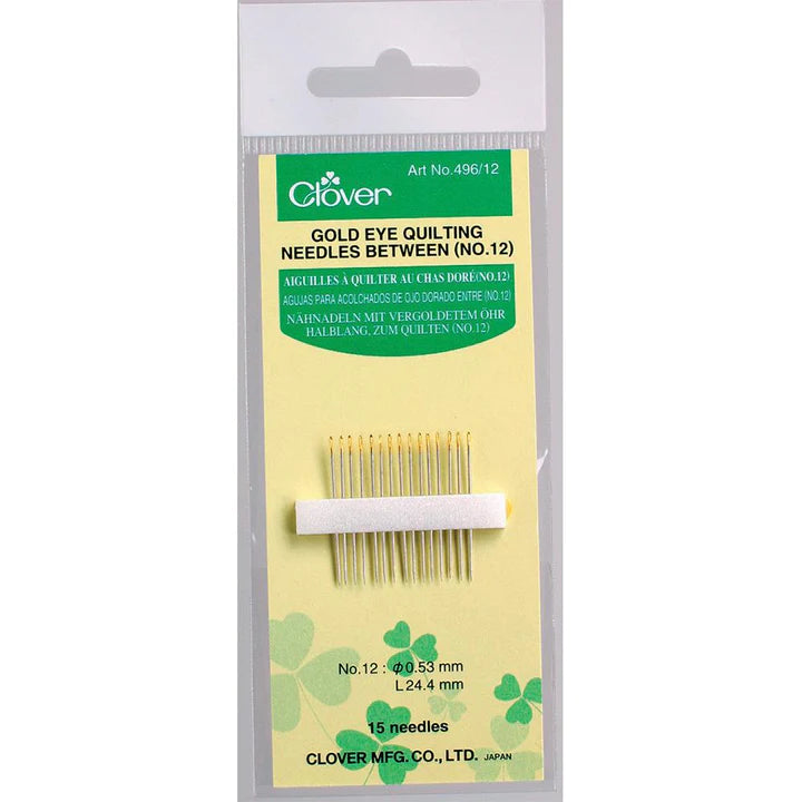 Clover - Gold Eye Quilting Needles Between - No 12