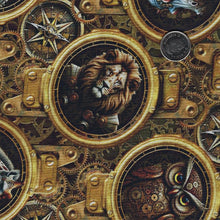 Load image into Gallery viewer, Steampunk Menagerie by Jason Yenter for In The Beginning Fabrics - Background Brown Portraits
