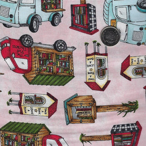 Readerville par Kris Lammers pour Maywood Studio - Background Pink Tiny Libraries