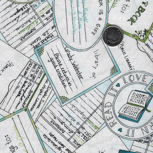 Readerville par Kris Lammers pour Maywood Studio - Background White Blue Book Labels