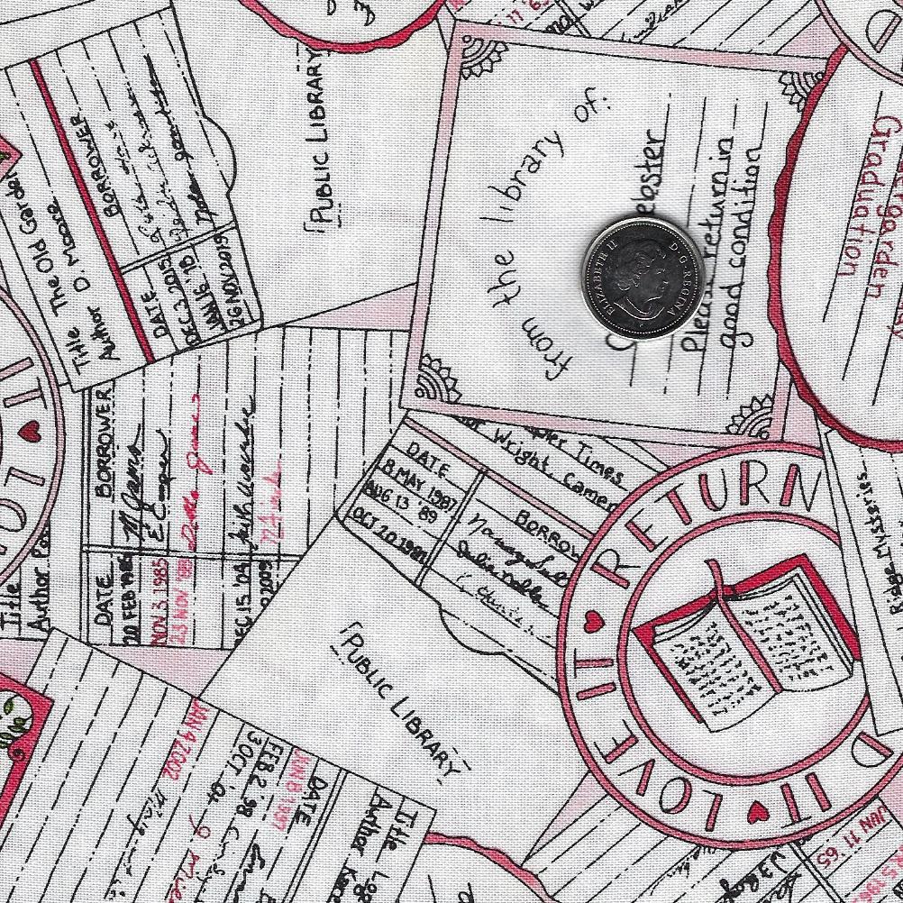 Readerville par Kris Lammers pour Maywood Studio - Background White Pink Book Labels