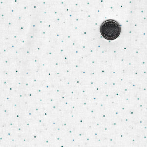 Vintage Flora by Maywood Studio - Background White Blue Tiny Dots