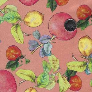 Margo par Adriana Picker pour Figo Fabrics - Background Orange Citrus