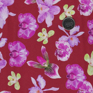 Margo par Adriana Picker pour Figo Fabrics - Background Rust Orchids