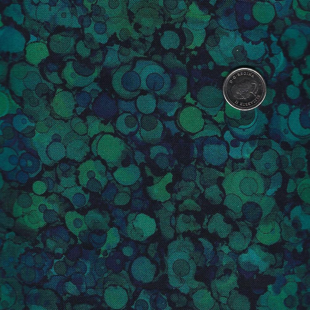 Cedarcrest Fall by Deborah Edwards and Melanie Samra for Northcott - Background Navy/Teal Bubble Texture