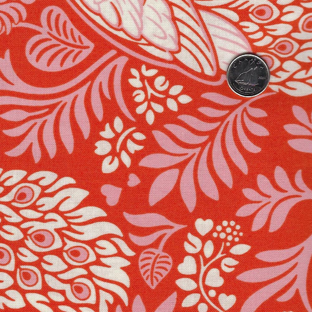 Wild Abandon by Heather Bailey for Figo Fabrics - Background Tangerine Rogue & Scoundrel