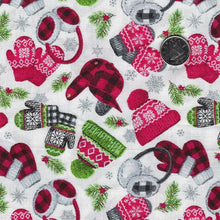 Load image into Gallery viewer, Beary Merry Christmas by Deborah Edwards for Northcott - Background White Tossed Hats
