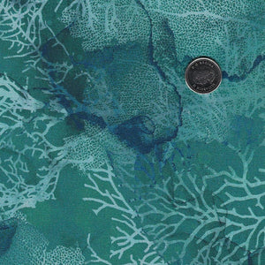 Sea Breeze par Deborah Edwards and Melanie Samra pour Northcott - Background Teal Coral