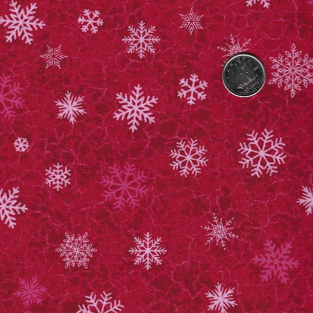 Beary Merry Christmas par Deborah Edwards pour Northcott - Background Red Snowflakes