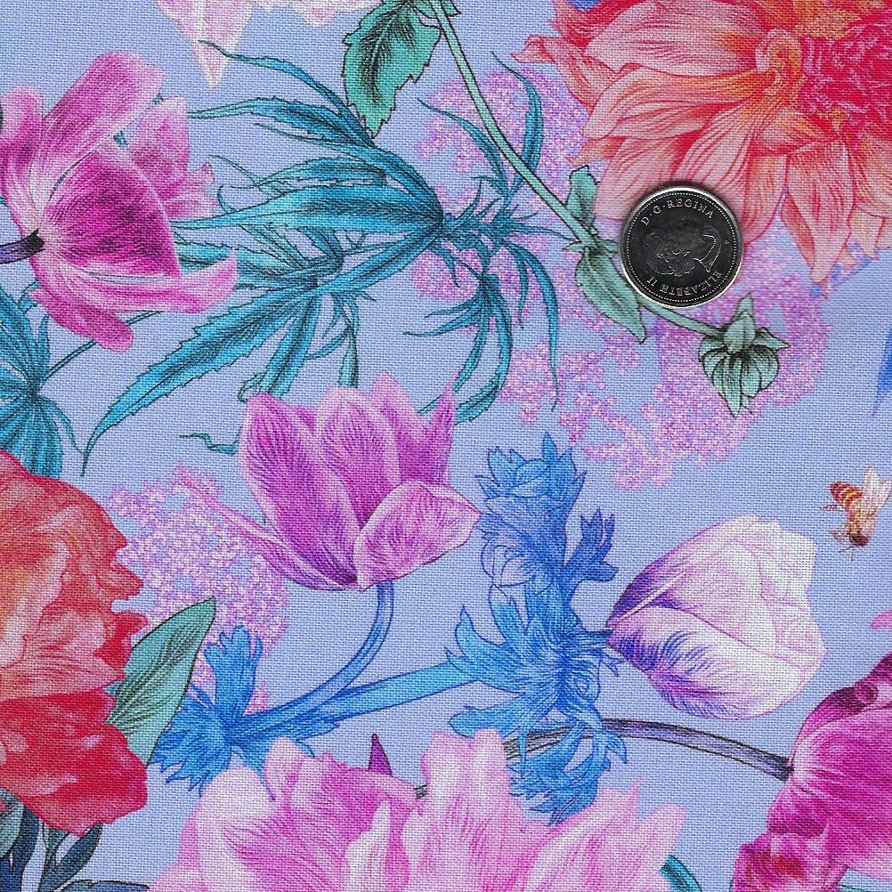 Margo par Adriana Picker pour Figo Fabrics - Background Blue Garden Party