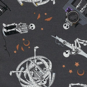 Mr. Bones Sews by Kimberlee Peers-Moore for Figo Fabrics - Background Grey Mr Bones