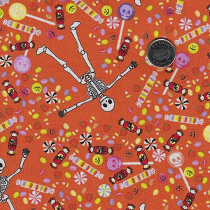 Mr. Bones Sews by Kimberlee Peers-Moore for Figo Fabrics - Background Orange Candies