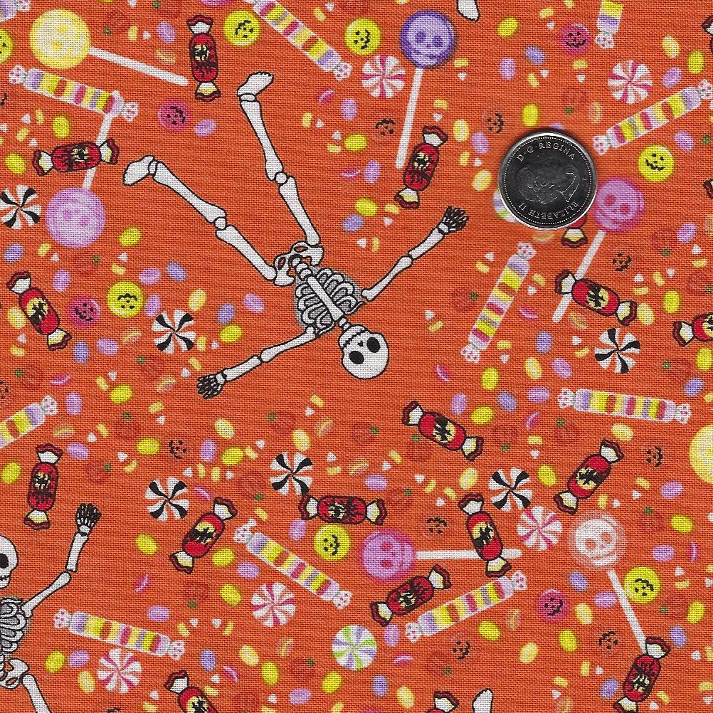 Mr. Bones Sews by Kimberlee Peers-Moore for Figo Fabrics - Background Orange Candies