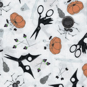 Mr. Bones Sews by Kimberlee Peers-Moore for Figo Fabrics - Background White Notions