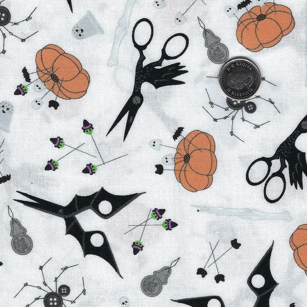 Mr. Bones Sews by Kimberlee Peers-Moore for Figo Fabrics - Background White Notions