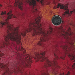 Oh Canada - Stonehenge 13th Anniversary Edition by Northcott - Background Rust Large Leaves