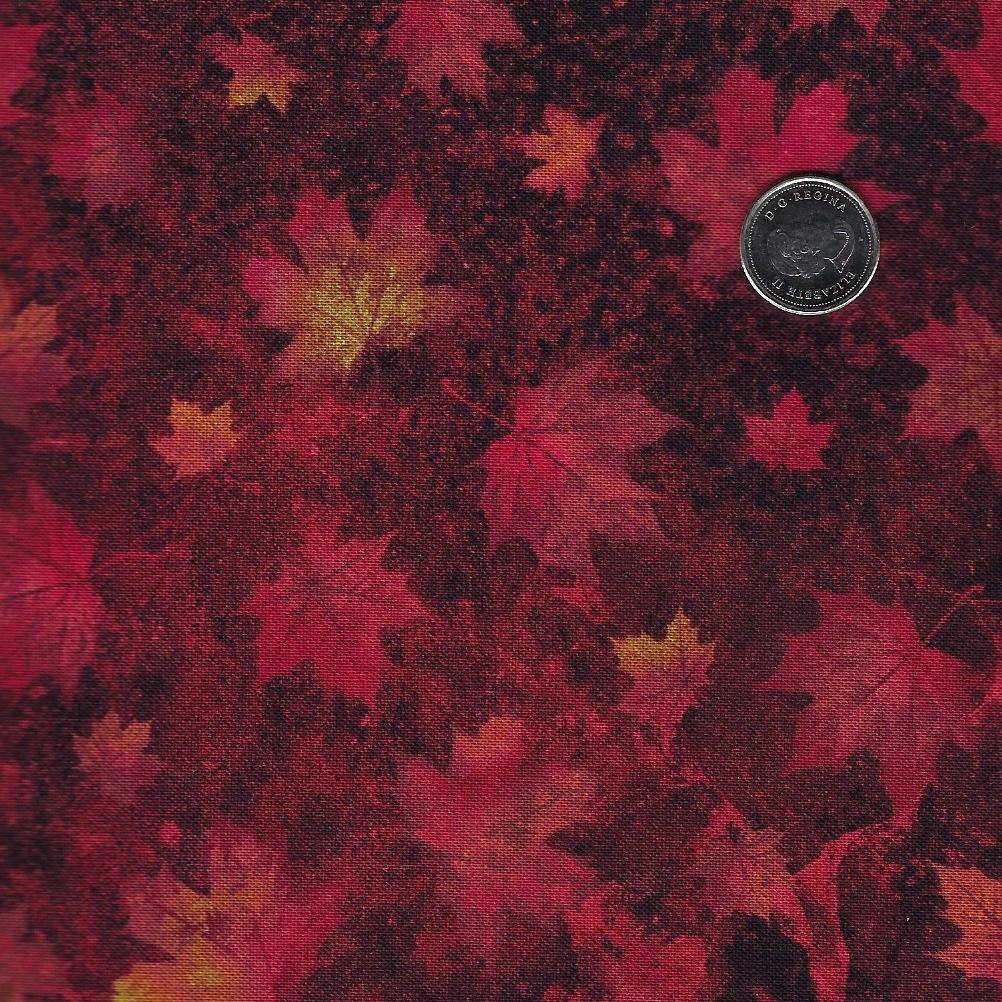 Oh Canada - Stonehenge 11th Anniversary Edition par Northcott - Background Black Large Packed Poppy