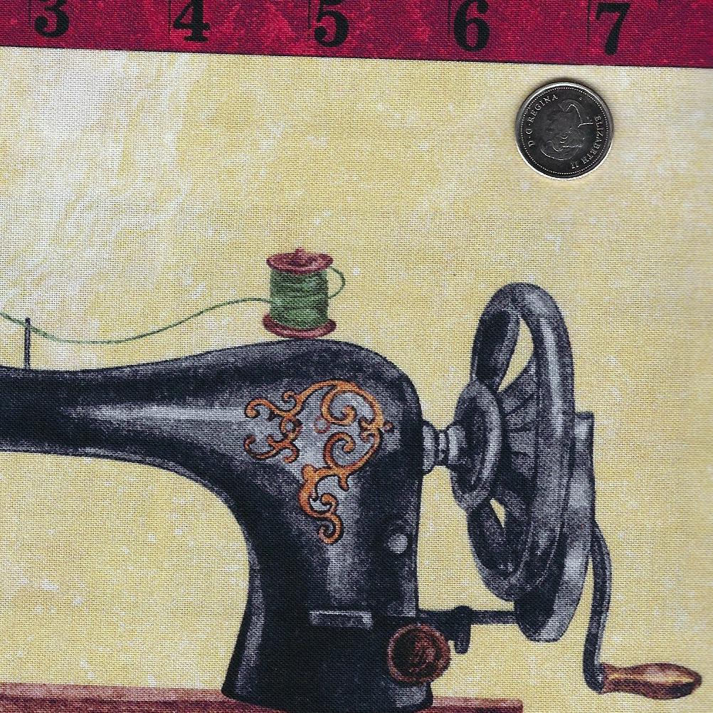 Stonehenge Stitchin' by Deborah Edwards for Northcott - Border Print Background Beige
