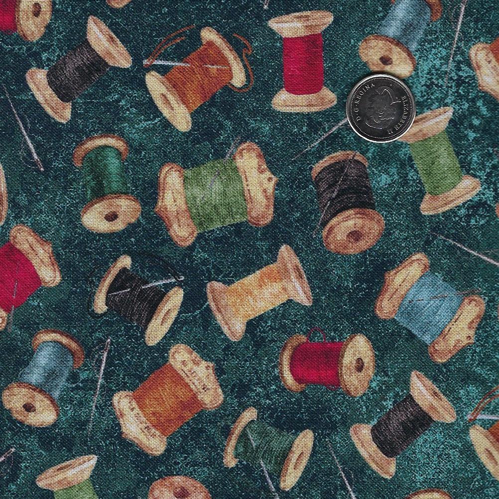 Stonehenge Stitchin' by Deborah Edwards for Northcott - Background Teal Threads