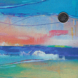 Lotus by Tim Parker for Northcott - Background Blue Stripe
