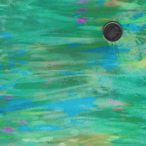 Lotus by Tim Parker for Northcott - Background Light Green Large Brushstrokes