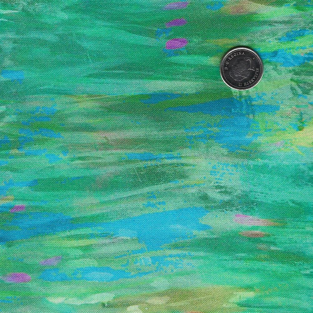 Lotus by Tim Parker for Northcott - Background Light Green Large Brushstrokes