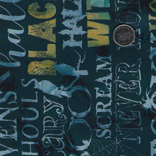 Load image into Gallery viewer, Raven's Call by Deborah Edwards and Melanie Samra for Northcott - Background Black Words
