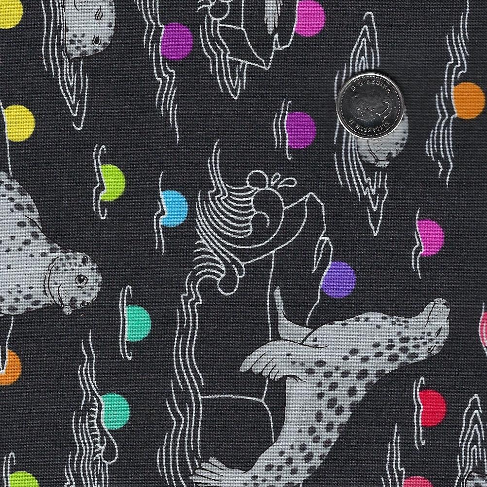 True Colors Graywork by Tula Pink for Free Spirit - Carbon Seal the Deal