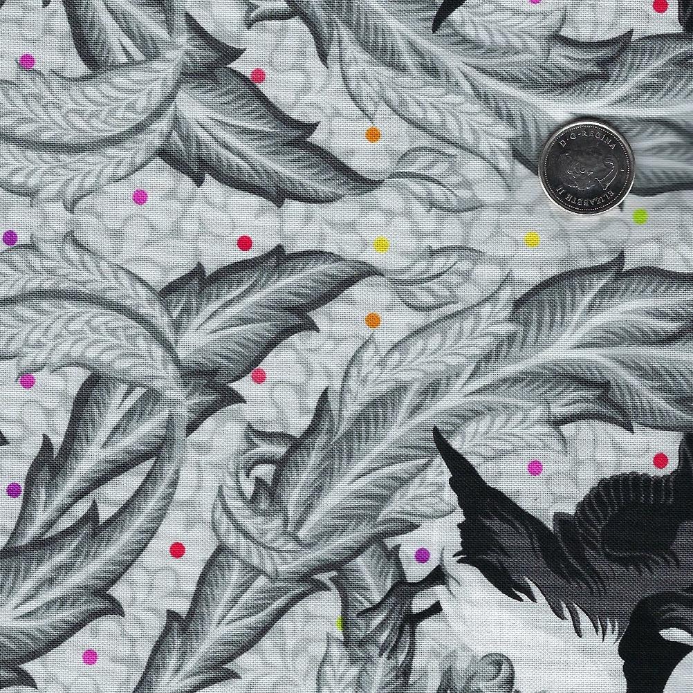 True Colors Graywork by Tula Pink for Free Spirit - Whisper Huffin & Puffin