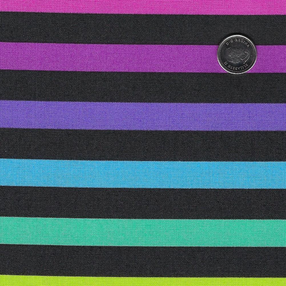 True Colors Graywork by Tula Pink for Free Spirit - Carbon Disco Stripe