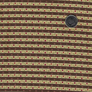 Hearthstone by Lynn Wilder for Marcus Fabrics - Background Brown Calico Stripe