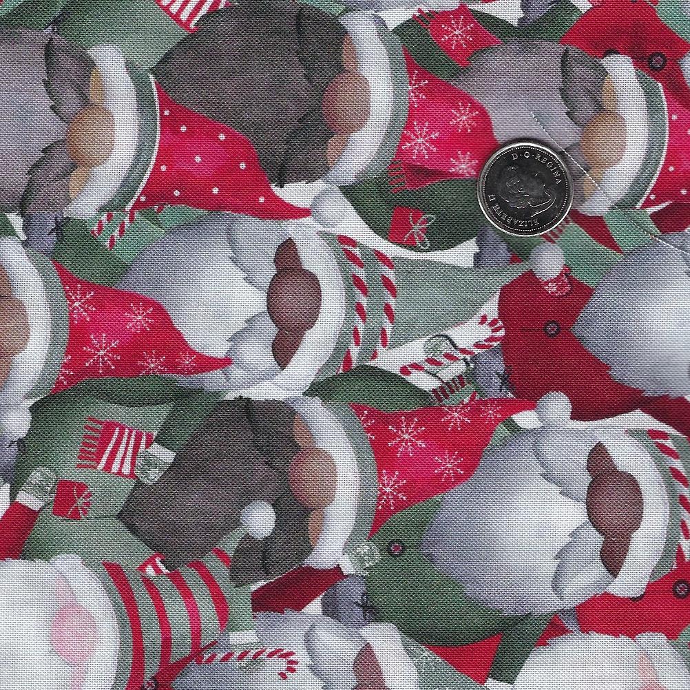 Let it Snow by Gail Cadden for Timeless Treasures - Packed Cute Holiday Gnome