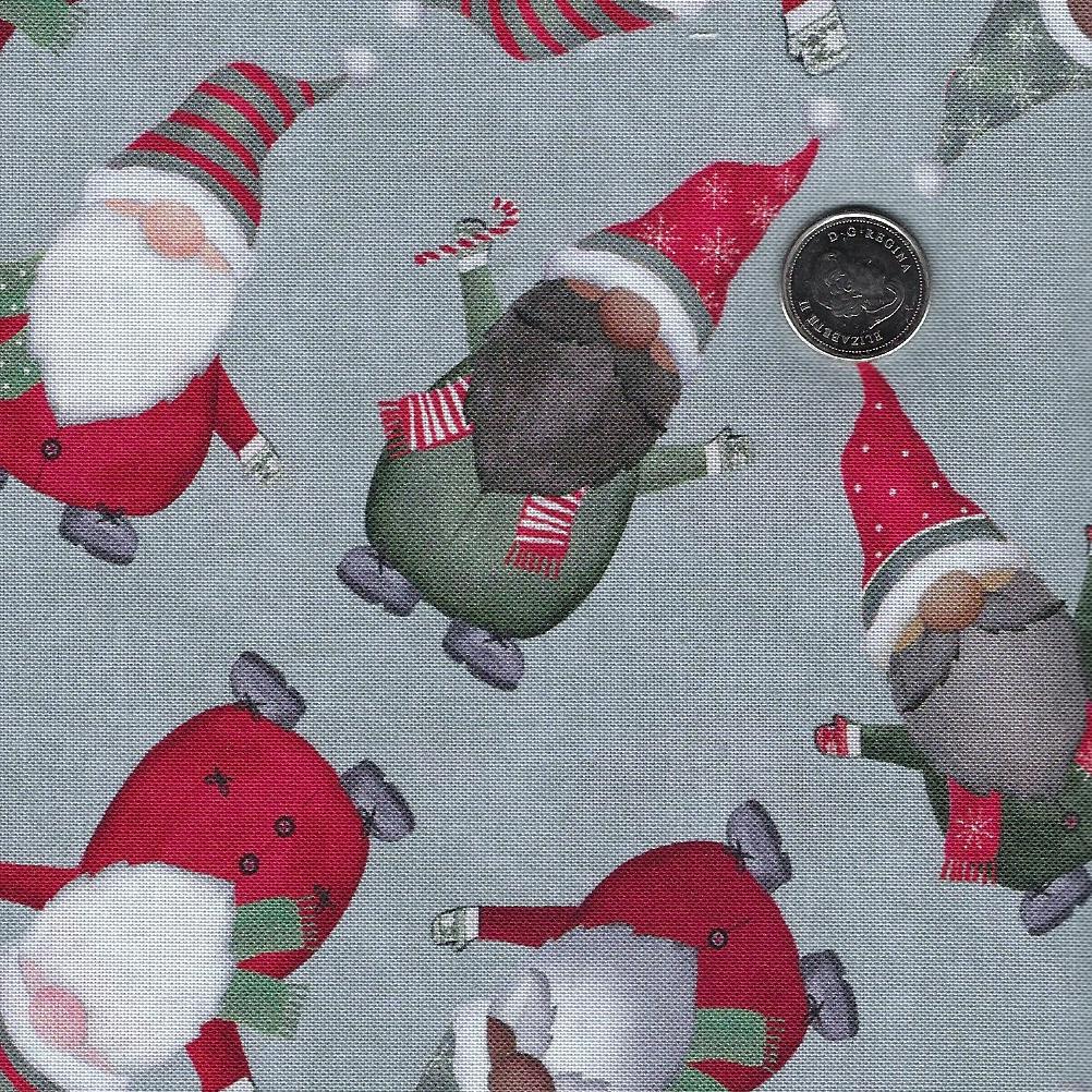 Christmas Fabric | Feeling Festive Gnome Toss Black | Timeless Treasures  YARD