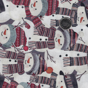 Let it Snow by Gail Cadden for Timeless Treasures - Packed Hat & Scarf Snowmen