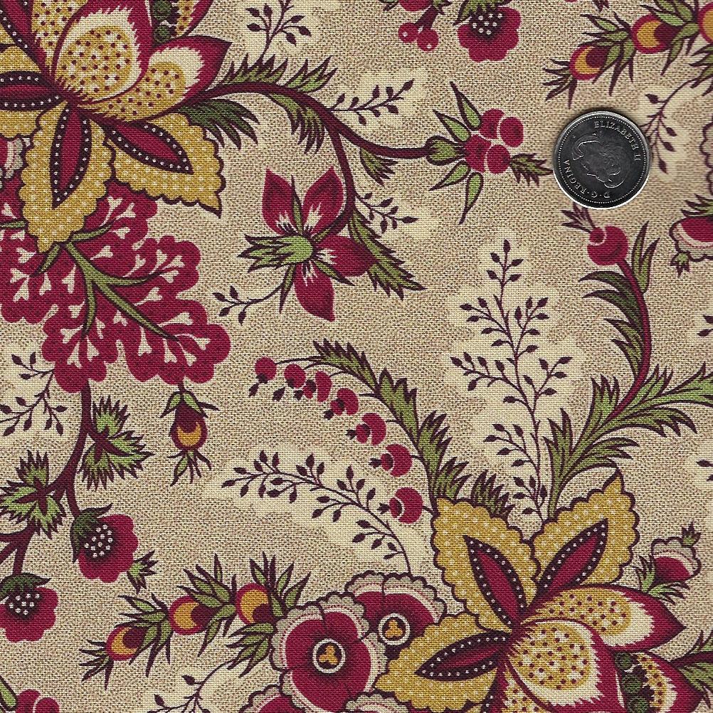 Arabella by Carrie Quinn and Katie Solberg for Marcus Fabrics - Background Tan Jacobean