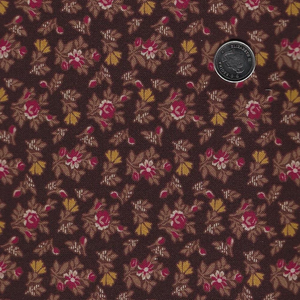 Arabella by Carrie Quinn and Katie Solberg for Marcus Fabrics - Background Brown Small Floral
