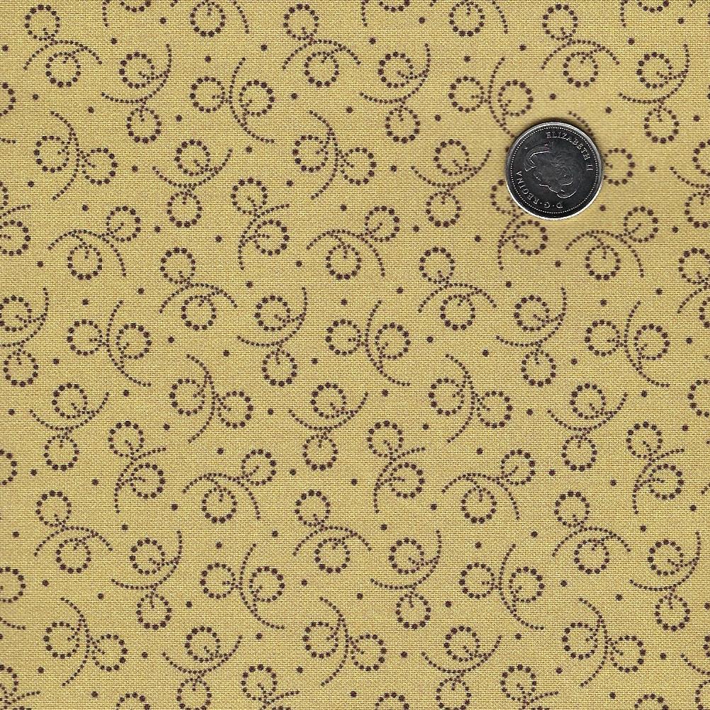Arabella by Carrie Quinn and Katie Solberg for Marcus Fabrics - Background Gold Dotted Circles