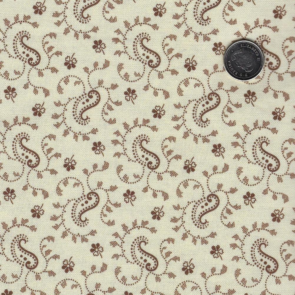 Arabella by Carrie Quinn and Katie Solberg for Marcus Fabrics - Background Cream Paisley