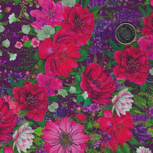 Charger l'image dans la galerie, Wild Garden par Nicole Tamarin pour White Owl Textiles - Background Purple Packed Floral

