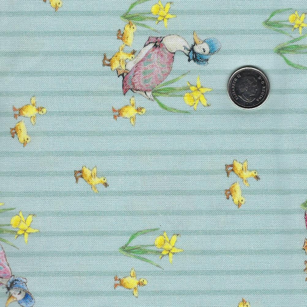 Peter Rabbit and Friends by Beatrix Potter for Riley Blake Designs - Background Blue Duck Stripe