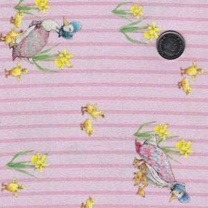 Peter Rabbit and Friends by Beatrix Potter for Riley Blake Designs - Background Pink Duck Stripe